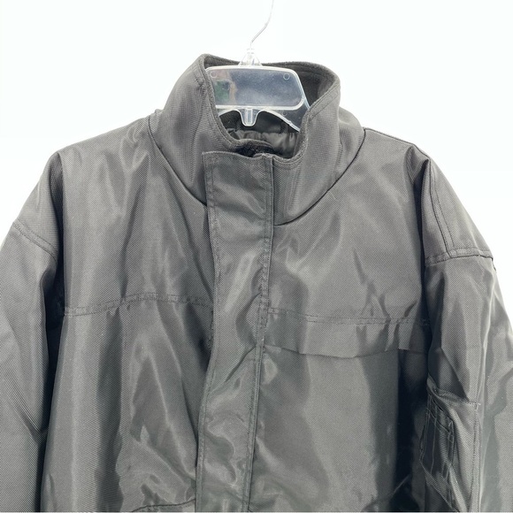 Mil-Tec Brand Men's Size XL Security Jacket Rain Coat Black Hooded Pockets - Picture 4 of 10